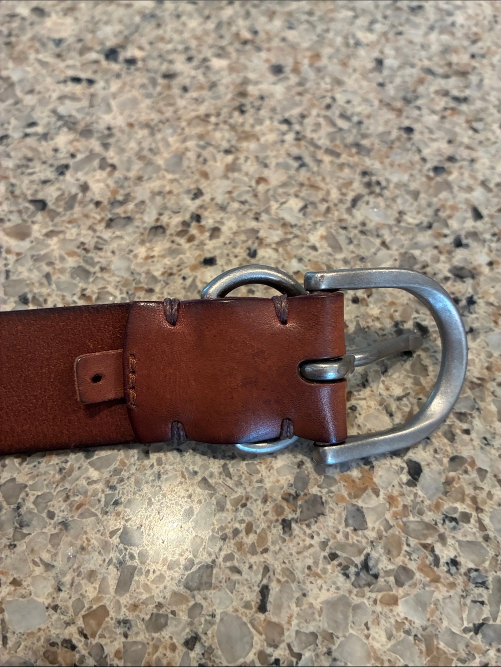 Size Small Vintage Italian Valdarno Leather Double Ring Belt - Picture 9 of 11